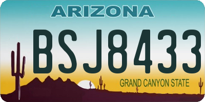 AZ license plate BSJ8433