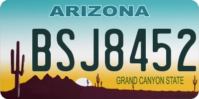 AZ license plate BSJ8452