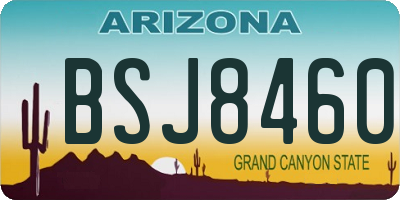 AZ license plate BSJ8460