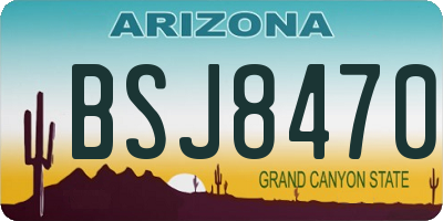 AZ license plate BSJ8470
