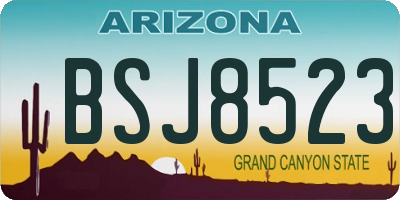 AZ license plate BSJ8523