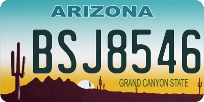 AZ license plate BSJ8546