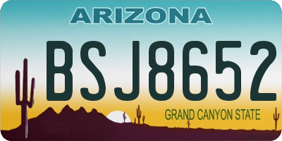 AZ license plate BSJ8652
