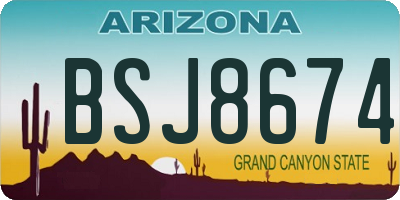 AZ license plate BSJ8674