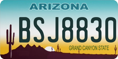 AZ license plate BSJ8830