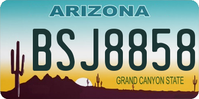 AZ license plate BSJ8858