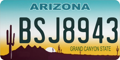 AZ license plate BSJ8943