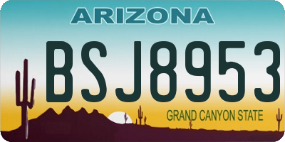 AZ license plate BSJ8953