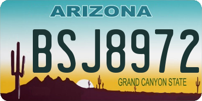 AZ license plate BSJ8972