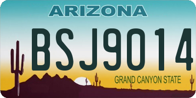 AZ license plate BSJ9014