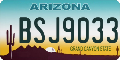 AZ license plate BSJ9033