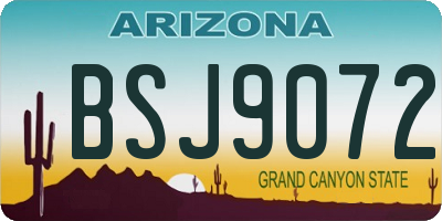 AZ license plate BSJ9072