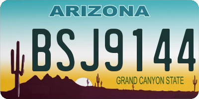 AZ license plate BSJ9144