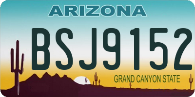 AZ license plate BSJ9152