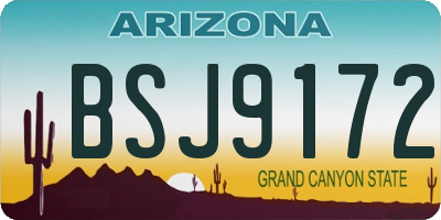 AZ license plate BSJ9172