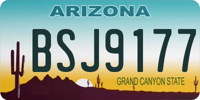 AZ license plate BSJ9177