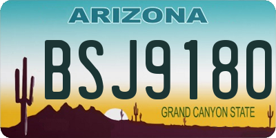 AZ license plate BSJ9180