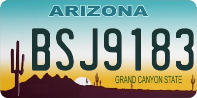 AZ license plate BSJ9183