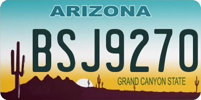 AZ license plate BSJ9270