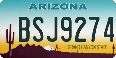 AZ license plate BSJ9274
