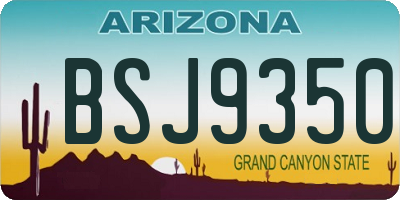 AZ license plate BSJ9350