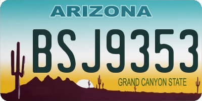 AZ license plate BSJ9353