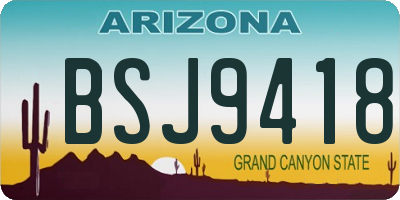 AZ license plate BSJ9418