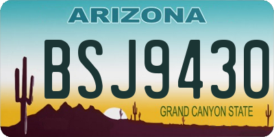 AZ license plate BSJ9430