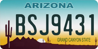 AZ license plate BSJ9431