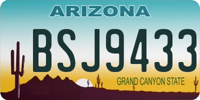 AZ license plate BSJ9433