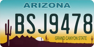 AZ license plate BSJ9478