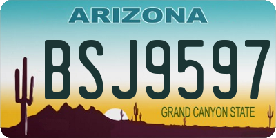 AZ license plate BSJ9597