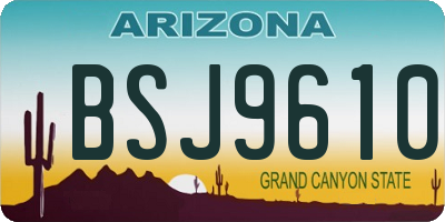 AZ license plate BSJ9610