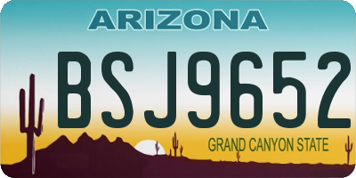 AZ license plate BSJ9652