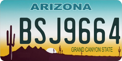 AZ license plate BSJ9664