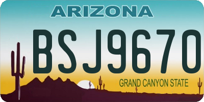 AZ license plate BSJ9670