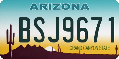 AZ license plate BSJ9671