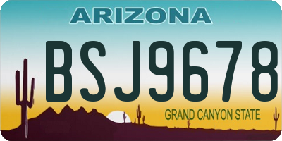 AZ license plate BSJ9678