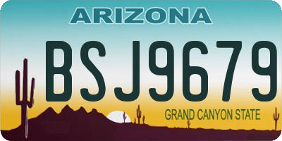 AZ license plate BSJ9679