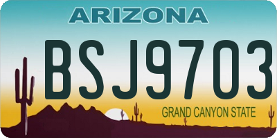 AZ license plate BSJ9703