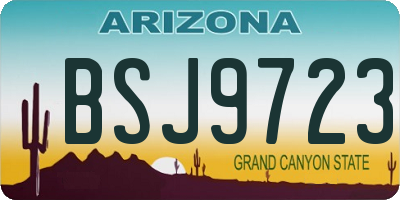 AZ license plate BSJ9723