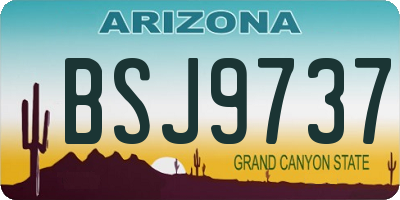 AZ license plate BSJ9737
