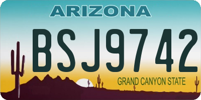 AZ license plate BSJ9742