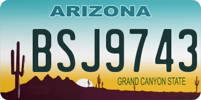 AZ license plate BSJ9743