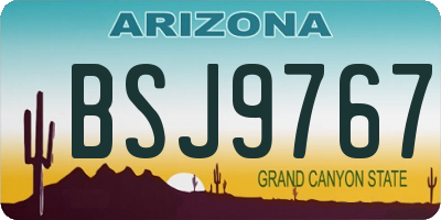 AZ license plate BSJ9767