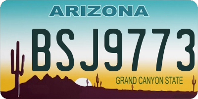 AZ license plate BSJ9773