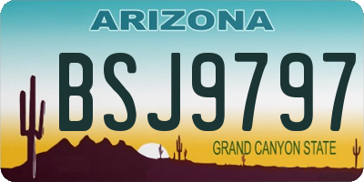 AZ license plate BSJ9797