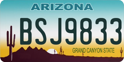 AZ license plate BSJ9833