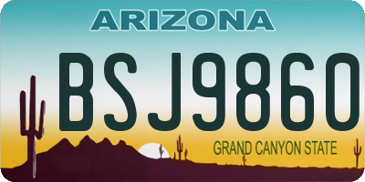 AZ license plate BSJ9860