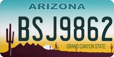 AZ license plate BSJ9862